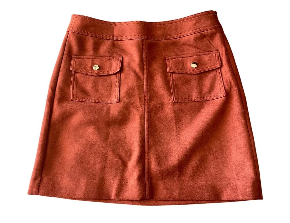 Faux Suede Loft Mini Skirt Petite Size 6 Business Casual, Retro Casual Office